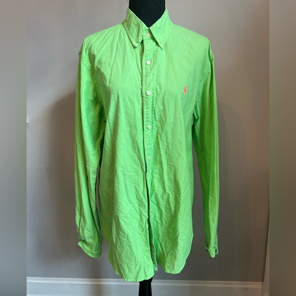 Ralph Lauren Soft Washed Cotton Sport Shirt  w/ Pony Logo Green Men’s Large - Picture 1 of 7